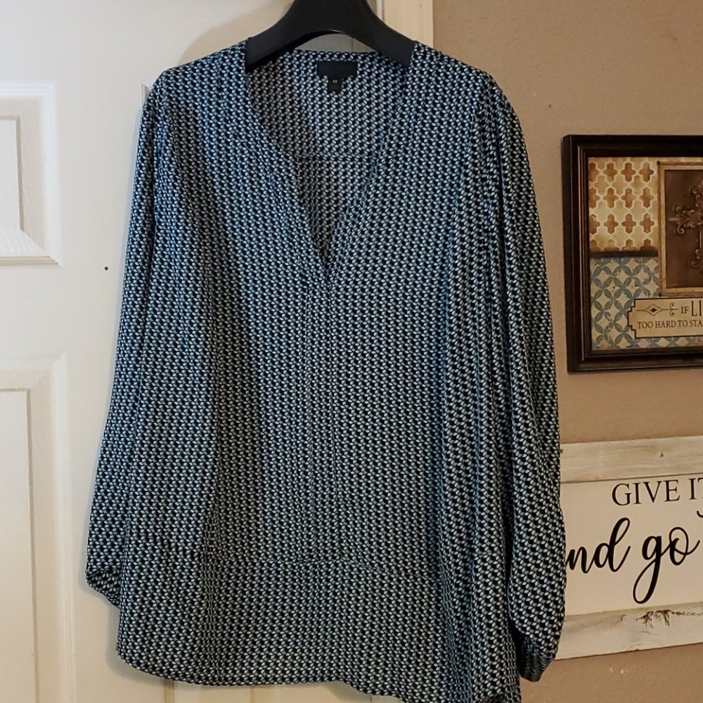 Worthington Size 3X Black and Turquoise Top